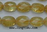 CCR24 15.5 inches 12*16mm faceted oval natural citrine gemstone beads