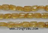 CCR26 15.5 inches 6*7mm faceted rectangle natural citrine beads