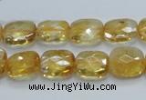 CCR28 15.5 inches 11*13mm faceted rectangle natural citrine beads