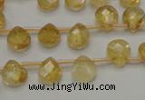 CCR31 15.5 inches 8*10mm faceted briolette natural citrine beads