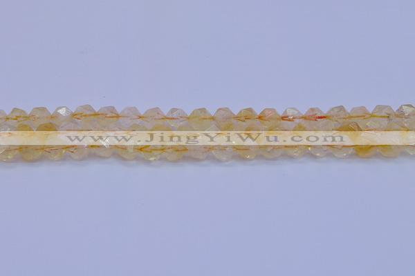 CCR311 15.5 inches 6mm faceted nuggets citrine gemstone beads