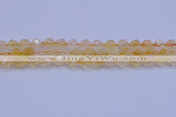 CCR313 15.5 inches 10mm faceted nuggets citrine gemstone beads