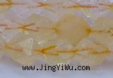 CCR314 15.5 inches 12mm faceted nuggets citrine gemstone beads