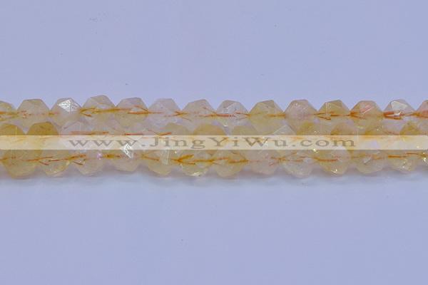 CCR314 15.5 inches 12mm faceted nuggets citrine gemstone beads