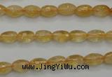 CCR32 15.5 inches 6*8mm faceted rice natural citrine gemstone beads