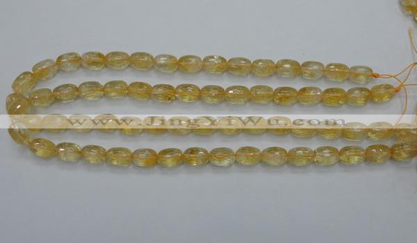 CCR34 15.5 inches 8*12mm faceted rice natural citrine gemstone beads