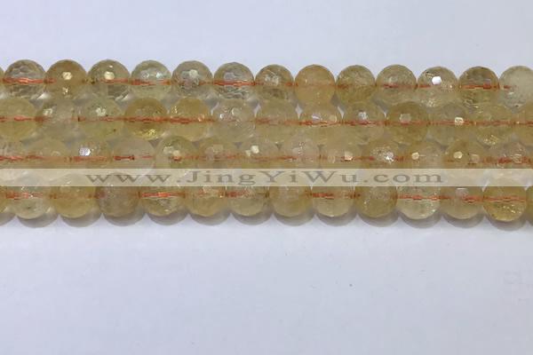 CCR342 15.5 inches 10mmm faceted round citrine beads wholesale