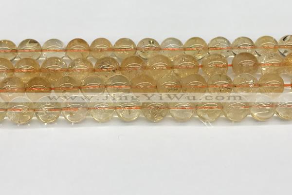 CCR348 15.5 inches 12mm round natural citrine beads wholesale