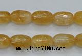 CCR35 15.5 inches 10*15mm faceted rice natural citrine gemstone beads