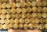 CCR358 15.5 inches 12mm faceted round citrine beads