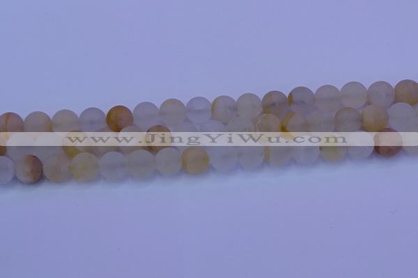 CCR373 15.5 inches 10mm round matte citrine beads wholesale
