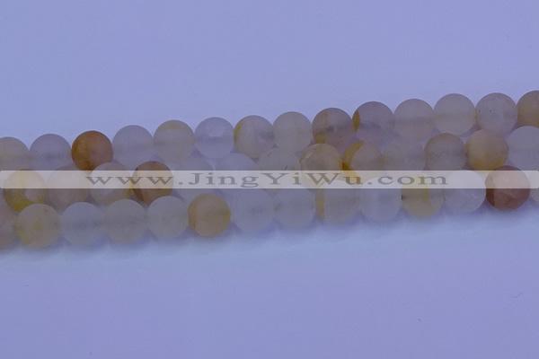 CCR374 15.5 inches 12mm round matte citrine beads wholesale