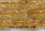 CCR405 15 inches 8*20mm teardrop citrine gemstone beads