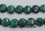 CCS211 15.5 inches 10mm flat round natural Chinese chrysocolla beads