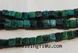 CCS610 15.5 inches 4*4mm cube dyed chrysocolla gemstone beads
