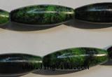 CCS635 15.5 inches 10*30mm rice dyed chrysocolla gemstone beads