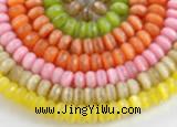 CCT05 14 inch 7*12mm faceted roundel cats eye beads Wholesale