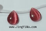CCT1010 Top-drilled 12*16mm flat teardrop cats eye beads wholesale