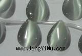 CCT1021 Top-drilled 13*18mm flat teardrop cats eye beads wholesale