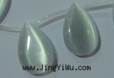CCT1030 Top-drilled 14*22mm flat teardrop cats eye beads wholesale