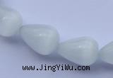 CCT16 14 inches 10*14mm teardrop white cats eye beads wholesale