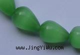 CCT19 14 inches 10*14mm teardrop green cats eye beads wholesale