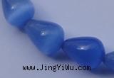 CCT21 14 inches 10*14mm teardrop ink blue cats eye beads wholesale