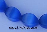 CCT30 14 inches 10*14mm twisted green cats eye beads wholesale