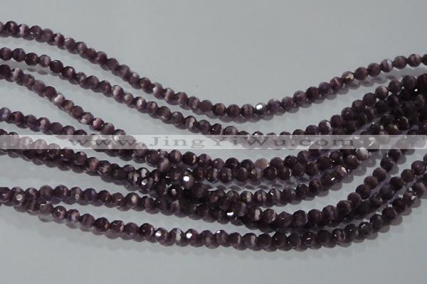 CCT313 15 inches 4mm faceted round cats eye beads wholesale