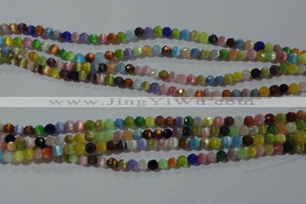 CCT318 15 inches 4mm faceted round cats eye beads wholesale