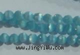 CCT324 15 inches 4mm faceted round cats eye beads wholesale