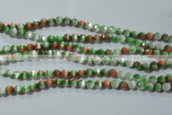 CCT365 15 inches 6mm faceted round cats eye beads wholesale