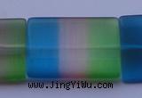 CCT45 15 inches 25*35mm flat rectangle mix color cats eye beads