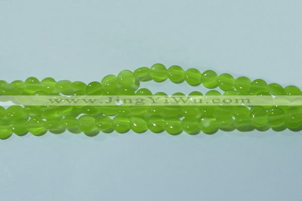 CCT461 15 inches 6mm flat round cats eye beads wholesale