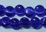 CCT466 15 inches 6mm flat round cats eye beads wholesale