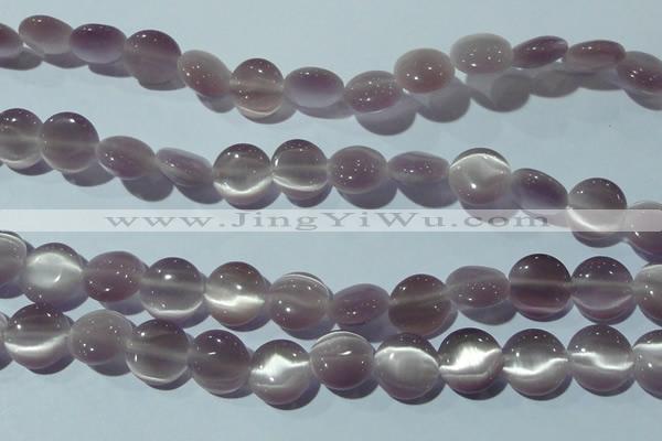 CCT512 15 inches 10mm flat round cats eye beads wholesale