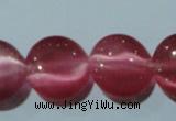 CCT513 15 inches 10mm flat round cats eye beads wholesale