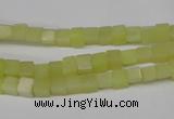 CCU03 15.5 inches 4*4mm cube olive jade beads wholesale