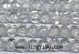 CCU1000 15 inches 4mm faceted cube white crystal beads