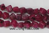 CCU102 15.5 inches 6*6mm cube dyed white jade beads wholesale