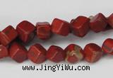 CCU108 15.5 inches 6*6mm cube red jasper beads wholesale