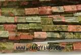CCU1098 15 inches 2*4mm cuboid unakite beads