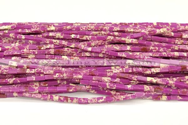 CCU1122 15 inches 2*4mm cuboid imitation sea sediment jasper beads