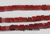 CCU21 15.5 inches 5*5mm cube red jasper beads wholesale