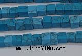 CCU303 15.5 inches 4*4mm cube imitation turquoise beads wholesale