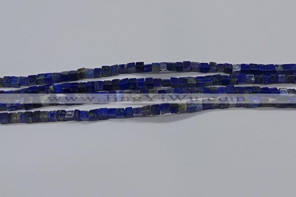 CCU315 15.5 inches 4*4mm cube lapis lazuli beads wholesale