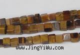 CCU34 15.5 inches 5*5mm cube yellow tiger eye beads wholesale
