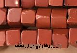 CCU456 15.5 inches 4*4mm cube red jasper beads wholesale