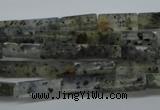 CCU514 15.5 inches 4*13mm cuboid moss quartz beads wholesale