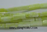 CCU524 15.5 inches 4*13mm cuboid lemon jade beads wholesale